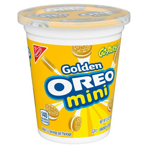 Oreo Mini Golden Sandwich Cookies Vanilla Flavor 1 Go Pak Cups
