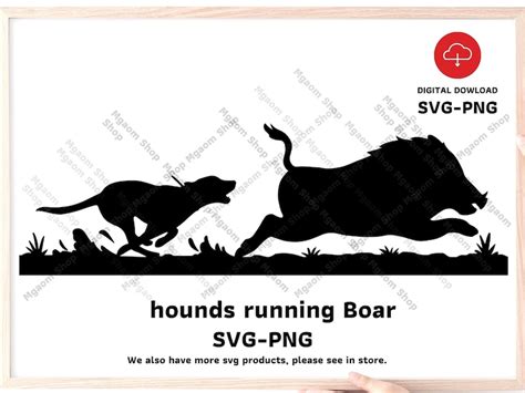 Hounds Running Boar Svg Hound Wild Boar Hunting Svg Png Etsy