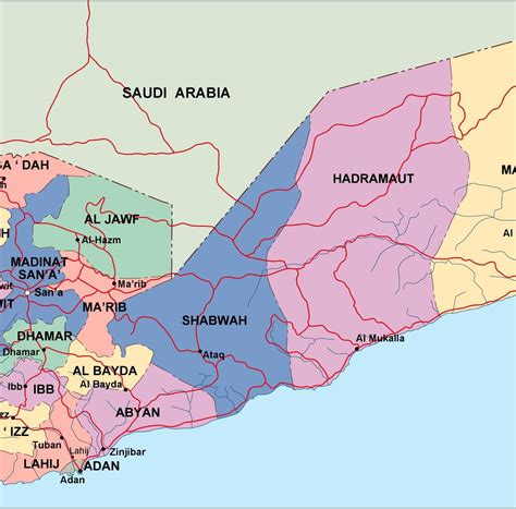 Yemen Districts Map