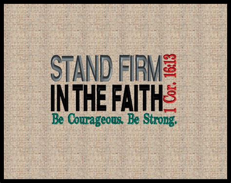 1 Corinthians 1613 Stand Firm In The Faith Be Strong Etsy