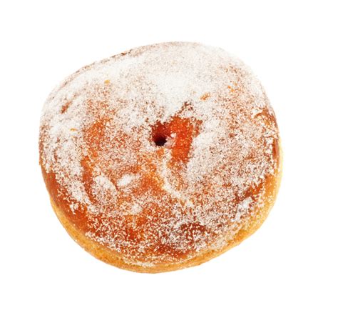 Donut In Powdered Sugar Fresh Cholesterol Breakfast Long Png