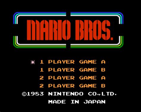 This game is the english (usa) version and is the highest quality availble. Mario Bros ROM Download for Nintendo (NES) - Rom Hustler