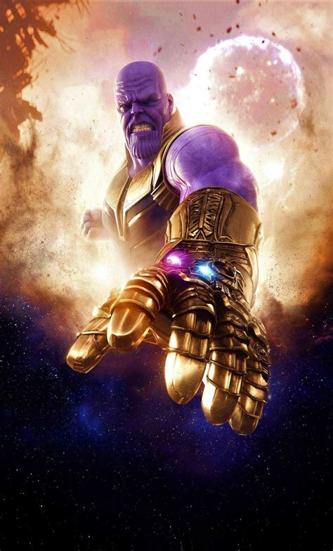 Download 1280x2120 Wallpaper Thanos Clouds Avengers Infinity War