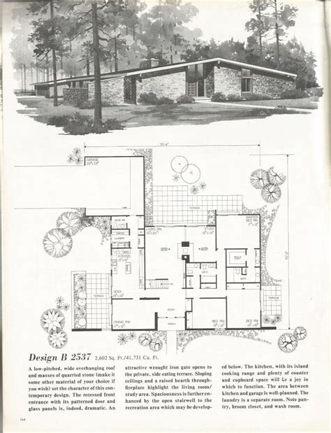 Vintage House Plans Mid Century Homes 1960s Homes Mid Century