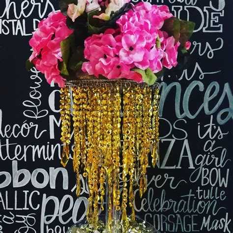 Gold Chandelier With Hydrangea Centerpieces For Wedding Mis Quince