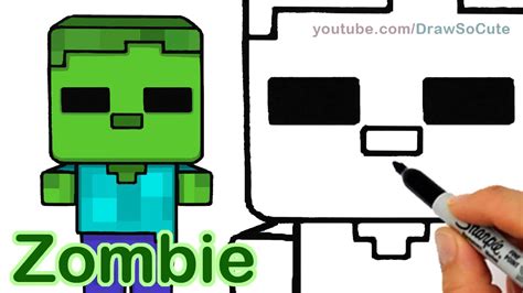 How To Draw Minecraft Zombie Cute And Easy Step By Step Youtube