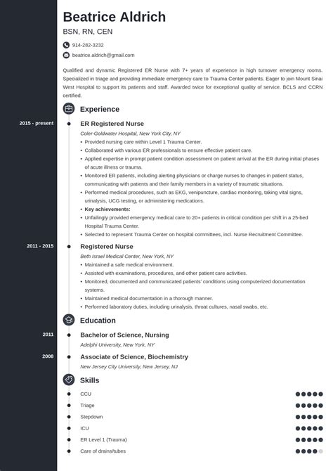 Emergency Room Er Nurse Resume Sample For 2024