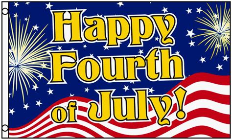 3x5 Happy Fourth Of July Flag Patriotic Fireworks Flag July 4th Holiday
