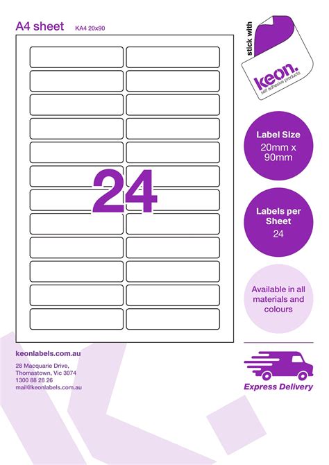 And when you print them at home, you can save both time and money. 20mm x 90mm Inkjet & Laser Printer A4 Sticker Sheet Labels