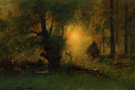 Sunrise In The Woods 1887 Painting By George Inness Pixels
