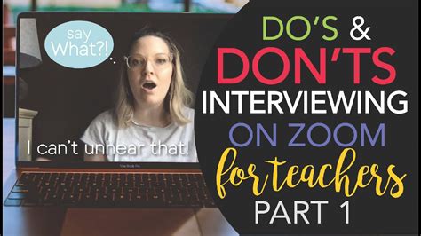 Interviewing Tips On Zoom For Teachers Part 1 Youtube