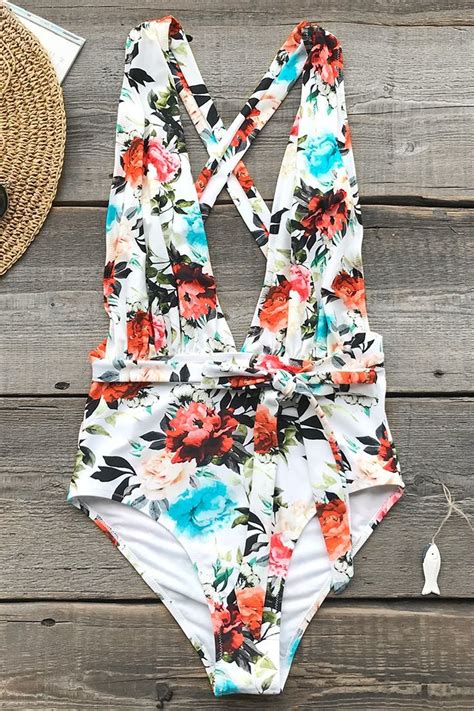 Rose Only Print One Piece Swimsuit Swimsuits One Piece Swimsuit Cupshe