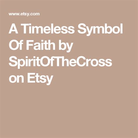 A Timeless Symbol Of Faith By Spiritofthecross On Etsy Timeless