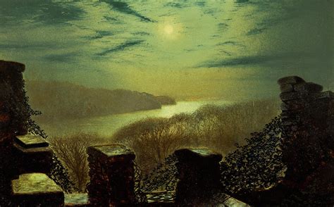 John Atkinson Grimshaw 1836 1893 Night Scene In Roundhay Park Painting