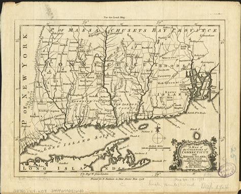 A Map Of The Colonies Of Connecticut And Rhode Island Divided Into