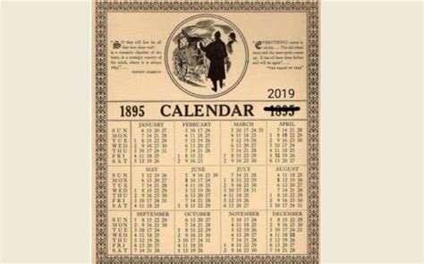 Mengapa Kalender Tahun 2019 Dan 1895 Sama Persis