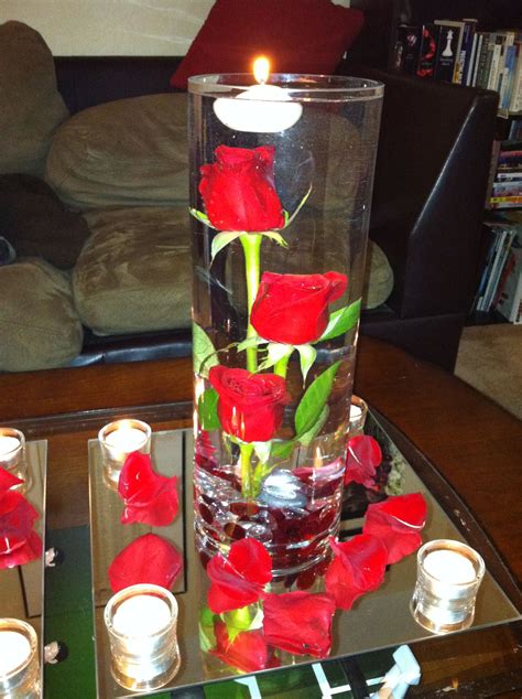 Submerged Rose Centerpiece Rose Centerpieces Red Roses