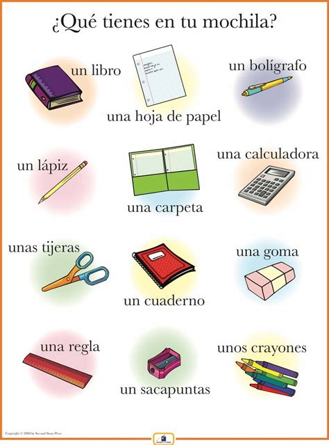 List Of Classroom Objects In Spanish
