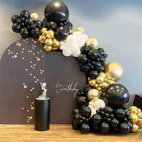 Buy Black And Gold Balloon Arch Kit 110pcs Black Gold Balloons And