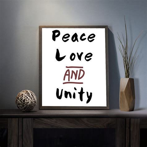 Love Peace And Unity Digital Art Print Inspirational Oneness