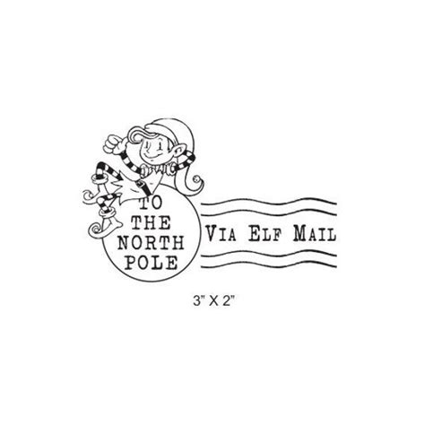 Elf Mail North Pole Postmark Christmas Rubber Stamp 453 Stamp Custom