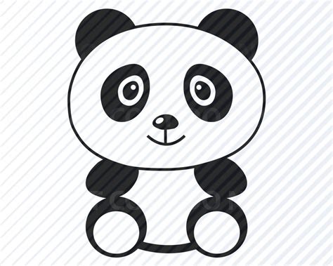 Baby Panda Svg Files Vector Images Clipart Panda Bear Svg Etsy
