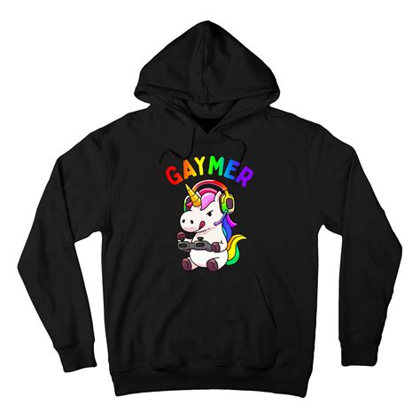 Gaymer Gay Pride Flag Lgbt Gamer Lgbtq Gaming Unicorn T Hoodie