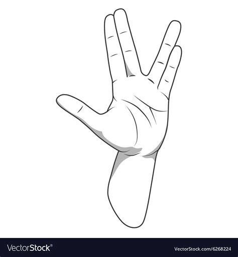 Vulcan Salute Hand Gesture Royalty Free Vector Image
