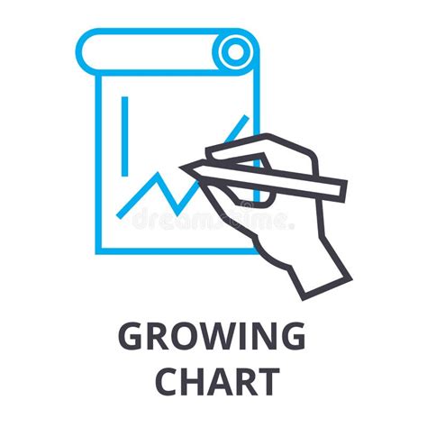 Growing Chart Thin Line Icon Sign Symbol Illustation Linear Concept