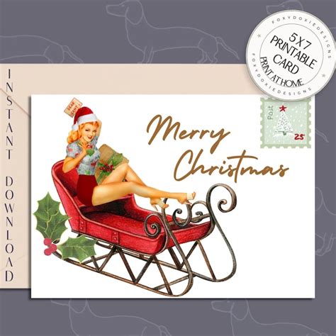 sexy christmas card etsy