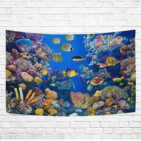 Popcreation Home Decor Collection Colorful Coral Reef Fish Wall Art