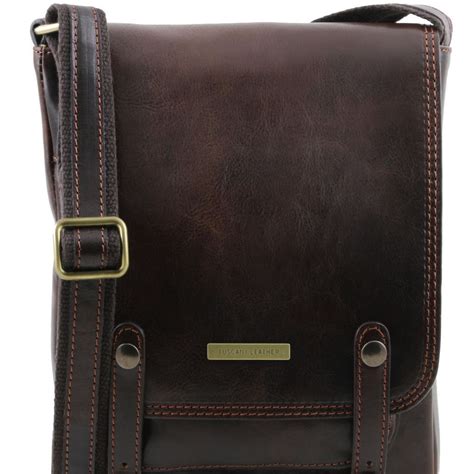 Roby Leather Crossbody Bag For Men With Front Straps Roby Man Bag