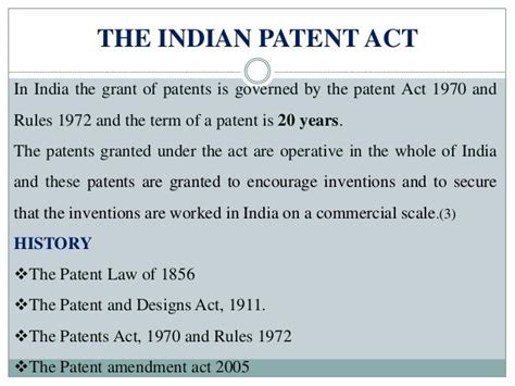 Indian Patent Act 1970