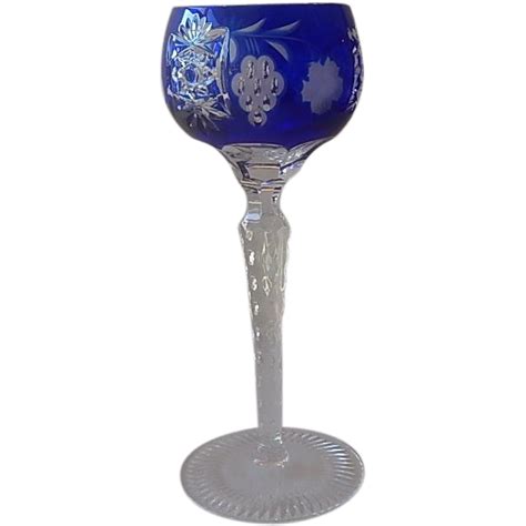 Ajka Crystal Blue Wine Goblet From Colemanscollectibles On Ruby Lane