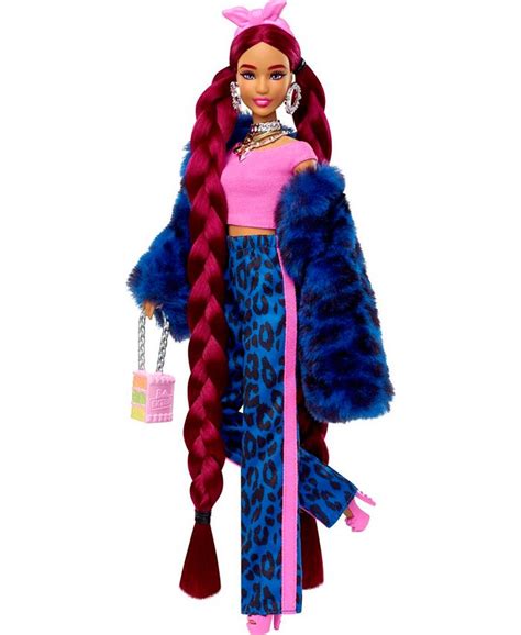 barbie extra doll with burgundy braids doll and accessories macy s