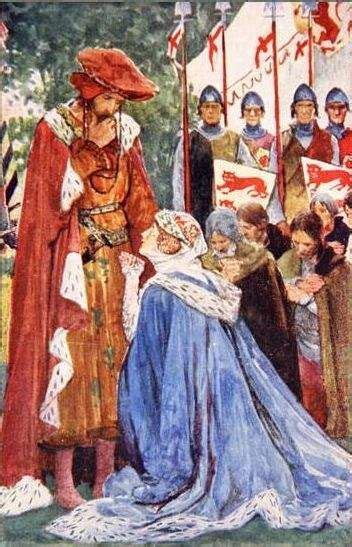 Queen Philippa Of Hainault Begging Her Husband Edward Iii To Spare
