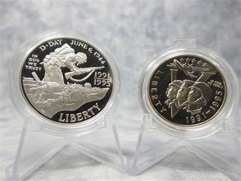 World War Ii 50th Anniversary Silver 1 Dollar And Half Proof Coin Set