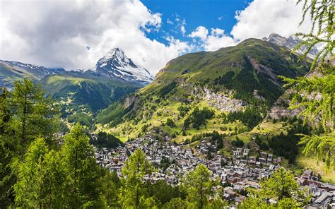 Fondos De Pantalla 1920x1200 Suiza Montañas Casa Zermatt Alpes