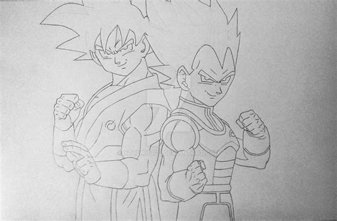 Goku And Vegeta Sketch By Xtremist On Deviantart