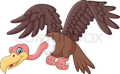 Illustration Of Cartoon Vulture Flying Stock Vector Colourbox