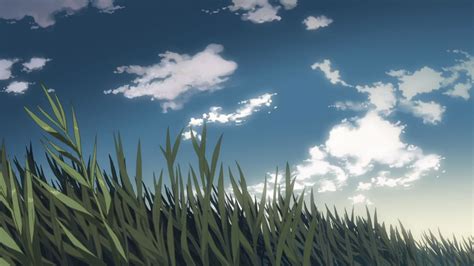 Grass Animated Makoto Shinkai 5 Centimeters Per Second Drawn Skyscapes