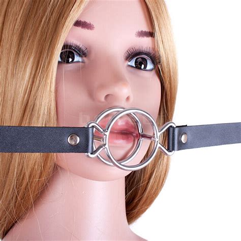 BDSM Bondage Deep Throat Double Round Ring Open Mouth Gag Slave Oral