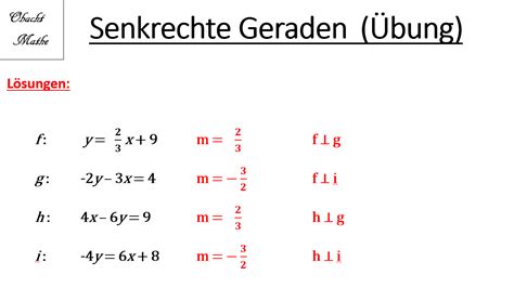 Wie oben bereits beschrieben hat eine lineare funktion hat die form fx = mx + n bzw. Senkrechte Geraden - Orthogonale Geraden - Übungen mit ...