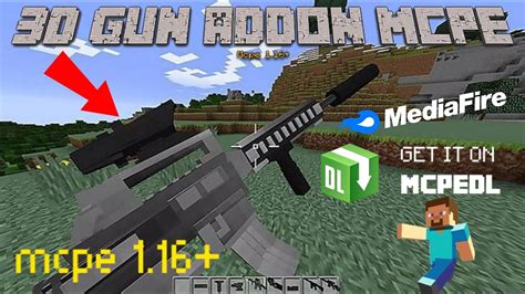 Minecraft 3d Gun Addon Top3 116 Minecraft Bepe Addon Youtube