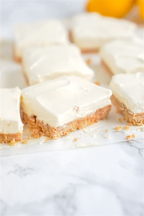 Cheesecake Bars No Bake Recipe Lemon Peony