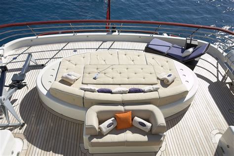 Sunpads And Massage Water Bed On The Upper Deck Aft Of Motor Yacht