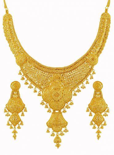22k Gold Bridal Necklace Set Ajst59495 Us 4537 22k Gold Bridal