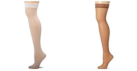 Lyst Hanes Silk Reflections Thigh High Stockings In White