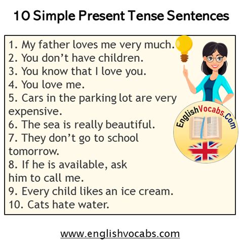 10 Examples Of Simple Present Tense Sentences English Study Here Images