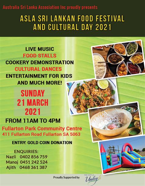 Asla Sri Lankan Food Festival And Cultural Day 2021 Sun 21st March